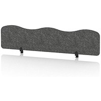 Sch! Acoustic Desktop Screen - Wave - 1800 x 400mm - Graphite Charcoal