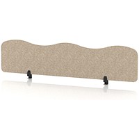 Sch! Acoustic Desktop Screen - Wave - 1800 x 400mm - Oatmeal Beige