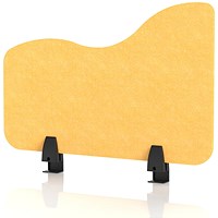 Sch! Acoustic Desktop Side Screen - Wave - 600 x 400mm - Buttercup Yellow
