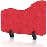 Sch! Acoustic Desktop Side Screen - Wave - 600 x 400mm - Poppy Red