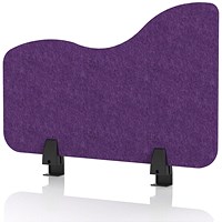 Sch! Acoustic Desktop Side Screen - Wave - 600 x 400mm - Plum Purple