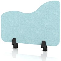 Sch! Acoustic Desktop Side Screen - Wave - 600 x 400mm - Sky Light Blue