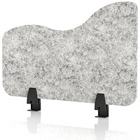 Sch! Acoustic Desktop Side Screen - Wave - 600 x 400mm - Pebble Light Grey