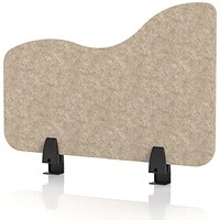 Sch! Acoustic Desktop Side Screen - Wave - 600 x 400mm - Oatmeal Beige