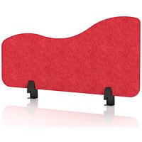 Sch! Acoustic Desktop Side Screen - Wave - 800 x 400mm - Poppy Red