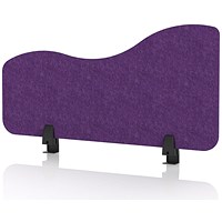Sch! Acoustic Desktop Side Screen - Wave - 800 x 400mm - Plum Purple