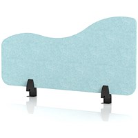 Sch! Acoustic Desktop Side Screen - Wave - 800 x 400mm - Sky Light Blue