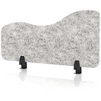 Sch! Acoustic Desktop Side Screen - Wave - 800 x 400mm - Pebble Light Grey