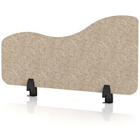 Sch! Acoustic Desktop Side Screen - Wave - 800 x 400mm - Oatmeal Beige