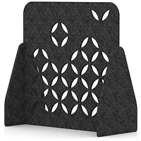 Sch! Acoustic Floor Standing Screen - Petal - Graphite Charcoal - 1200mm