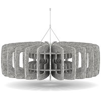 Sch! Acoustic Ceiling Baffles - Shade - Type C - 900mm Wide x 300mm High - Pebble Light Grey