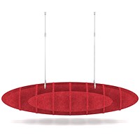 Sch! Acoustic Ceiling Baffles - Hatch - Type D - 1000 x 600mm Wide x 250mm High - Poppy Red