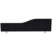 Impulse Plus Wave Desk Screen, 1400x450mm, Black