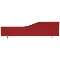 Impulse Plus Wave Desk Screen, 1400x450mm, Burgundy