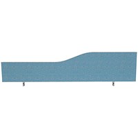 Impulse Plus Wave Desk Screen, 1600x450mm, Sky Blue