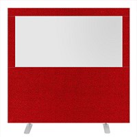 Impulse Plus Clear Half Vision Floor Screen, 1600x1500mm, Burgundy