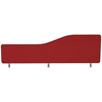 Impulse Plus Wave Desk Screen, 1200x300mm, Burgundy