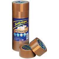 Sellotape Vinyl Case Sealing Tape 50mmx66m Brown (6 Pack)1447026