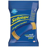 Sellotape Original Golden Tape Rolls, 18mm x 66m, Pack of 16