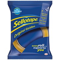 Sellotape Original Golden Tape Rolls, 48mm x 66m, Pack of 6