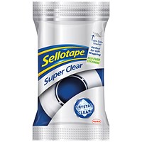 Sellotape Super Clear Tape Rolls, 18mm x 10m, Pack of 50