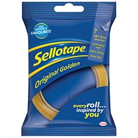 Sellotape Original Golden Tape Rolls - Easy-tear, 24mm x 50m, Pack of 6