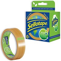 Sellotape Zero Plastic Tape 24mmx30m 100% Plant Based Plastic Free Clear (Pack of 3)