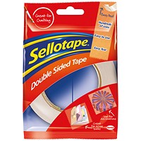 Sellotape Double-Sided Tape, 15mm x 5m, Pack of 12