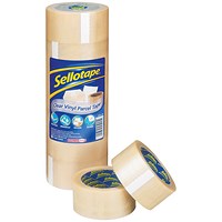 Sellotape Case Sealing Tape, Vinyl, 50mmx66m, Clear, Pack of 6