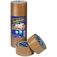 Sellotape Superseal Case Sealing Tape, Polypropylene, 50mmx66m, Buff, Pack of 6