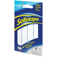 Sellotape Outdoor Sticky Fixers, 20mm x 20mm, Pack of 48