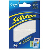 Sellotape Double-sided Sticky Fixers, 12 x 25mm, 56 Pads