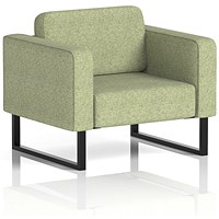 Brixworth Armchair, With Black Legs, In Rivet Fabric, Burnish