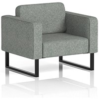 Brixworth Armchair, With Black Legs, In Rivet Fabric, Prime