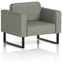 Brixworth Armchair, With Black Legs, In Rivet Fabric, Vitreous Brixworth Armchair, With Black Legs, In Rivet Fabric, Vitreous