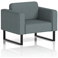 Brixworth Armchair, With Black Legs, In Main Line Flax Fabric, Westminster