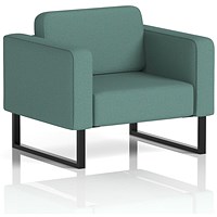 Brixworth Armchair, With Black Legs, In Sumi Fabric, Handa