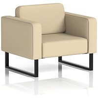 Brixworth Armchair, With Black Legs, In Sumi Fabric, Zen