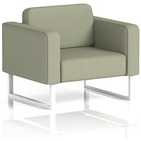 Brixworth Armchair, With White Legs, In Main Line Flax Fabric, Newbury