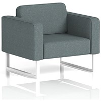 Brixworth Armchair, With White Legs, In Main Line Flax Fabric, Westminster