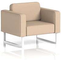Brixworth Armchair, With White Legs, In Synergy Fabric, Affix