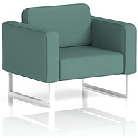 Brixworth Armchair, With White Legs, In Sumi Fabric, Handa