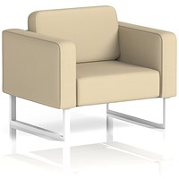Brixworth Armchair, With White Legs, In Sumi Fabric, Zen