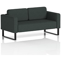 Brixworth 2 Seater Sofa, With Black Legs, In Rivet Fabric, Charcoal