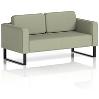 Brixworth 2 Seater Sofa, With Black Legs, In Main Line Flax Fabric, Newbury