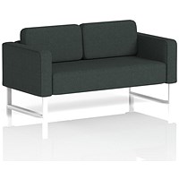 Brixworth 2 Seater Sofa, With White Legs, In Rivet Fabric, Charcoal