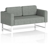 Brixworth 2 Seater Sofa, With White Legs, In Rivet Fabric, Prime