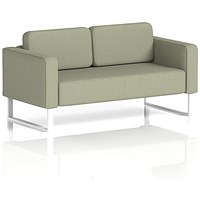 Brixworth 2 Seater Sofa, With White Legs, In Main Line Flax Fabric, Newbury