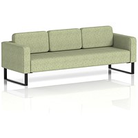 Brixworth 3 Seater Sofa, With Black Legs, In Rivet Fabric, Burnish
