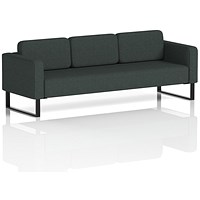 Brixworth 3 Seater Sofa, With Black Legs, In Rivet Fabric, Charcoal